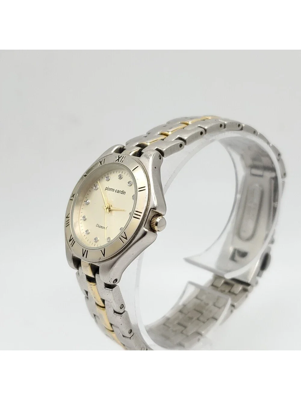Pierre Cardin Diamond Watch Women 28mm Two-Tone New Battery